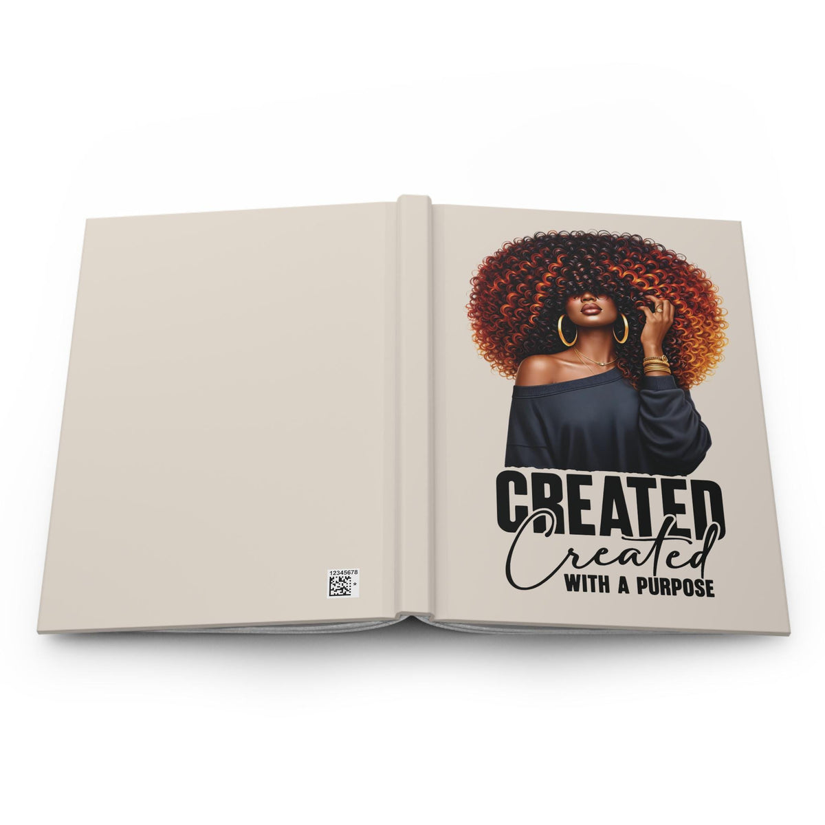 Created With a Purpose Journal | Afro Woman Illustration Hardcover